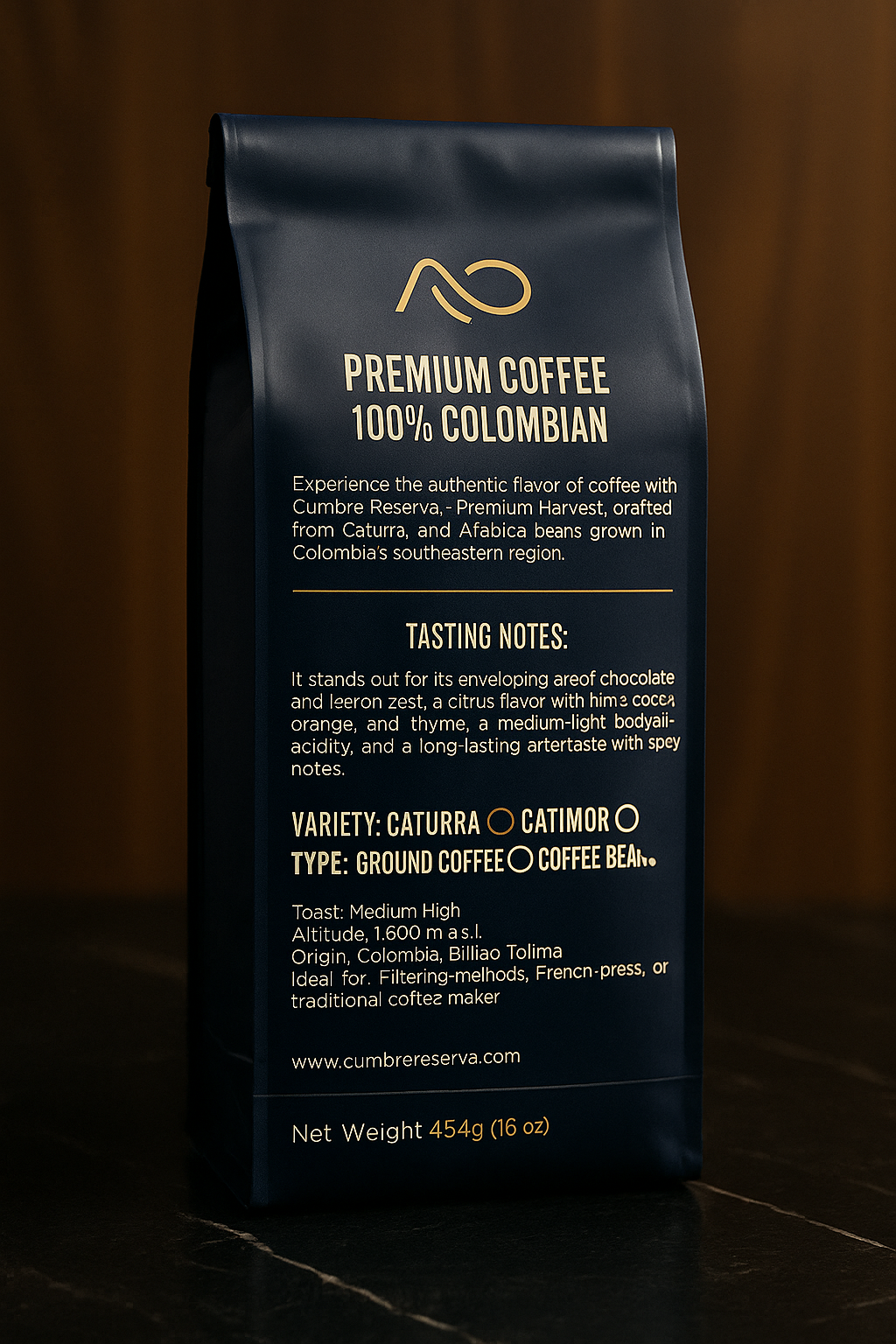 Cumbre Reserva – Café Caturra Molido 454g (Tueste Medio)